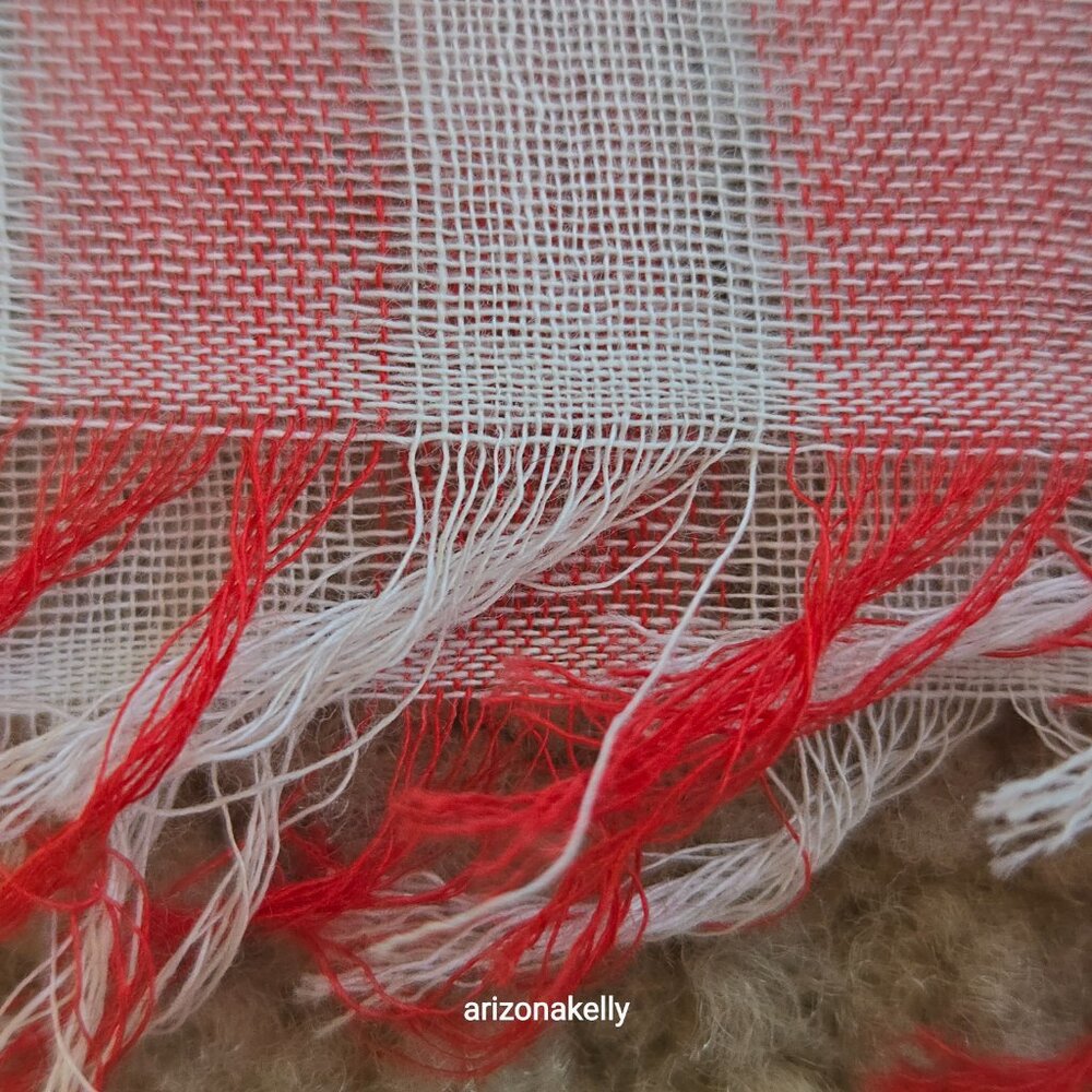 NWT J. Crew Gingham Cotton Lightweight Red Scarf - Picture 7 of 10
